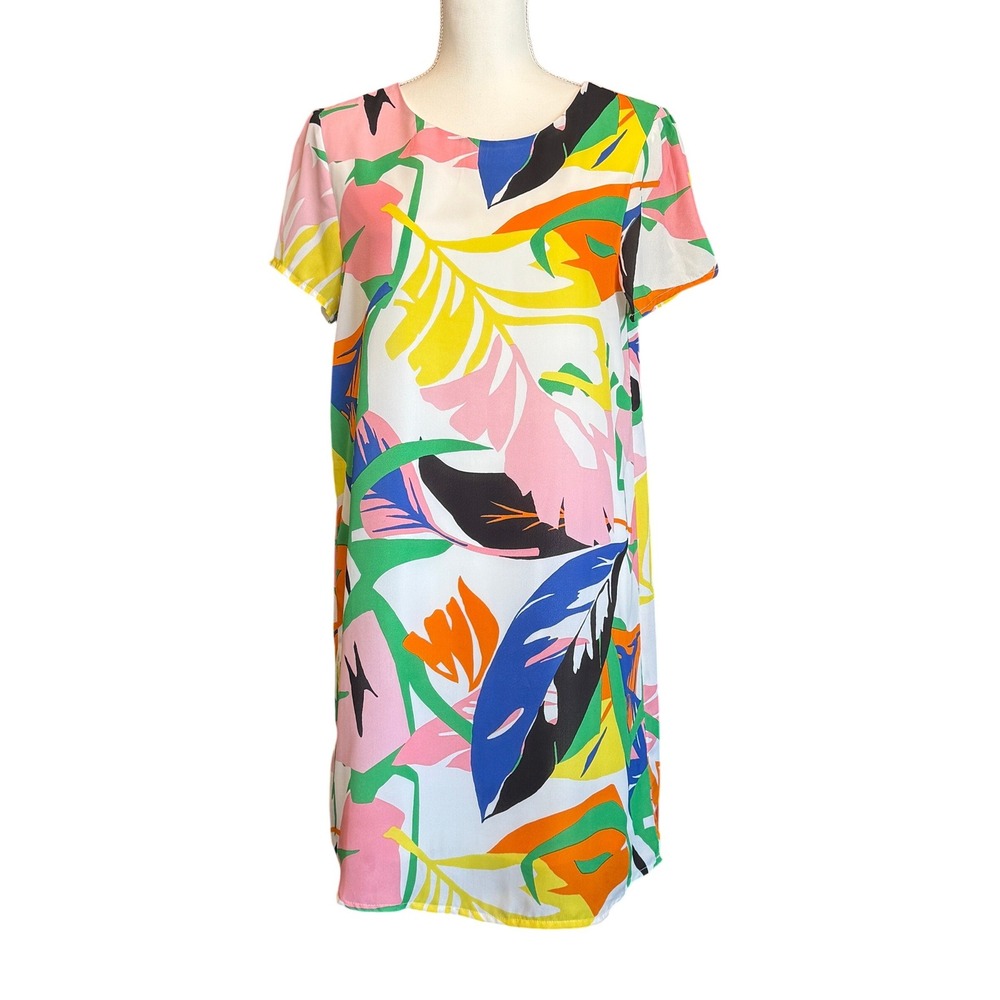 She &‎ Sky shift dress mini tropical floral resort vacation NWT